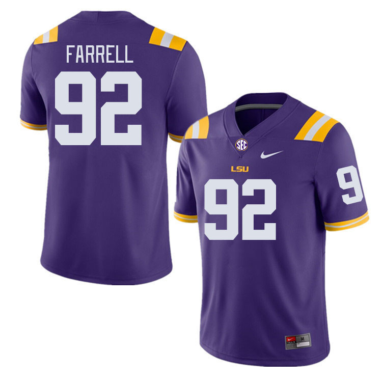LSU Tigers #92 Neil Farrell College Football Jerseys Stitched Sale-Purple
